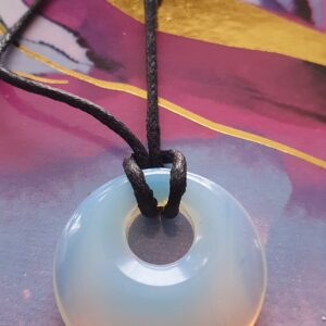 Opalite Donut Pendant Necklace Healing Crystal Jewellery Spiritual Gift