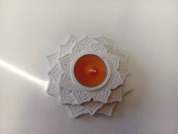 Tealight candle holder White Star