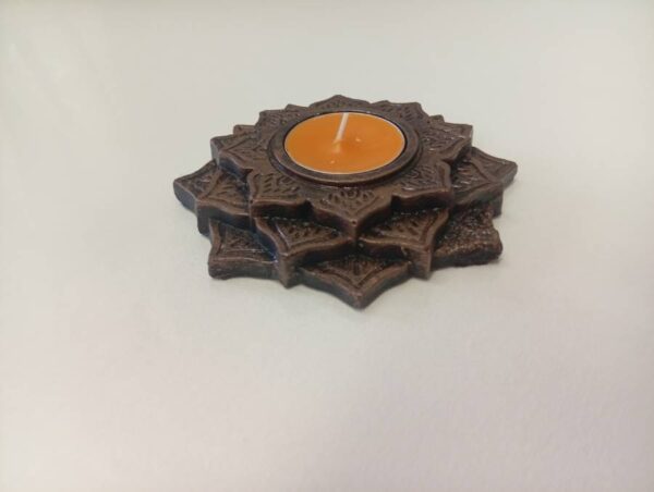 Tealight candle holder bronze Star