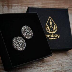 Mandala porcelain earrings