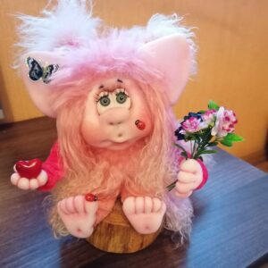 Handmade Rag doll daughter of nature, sits and waits for you