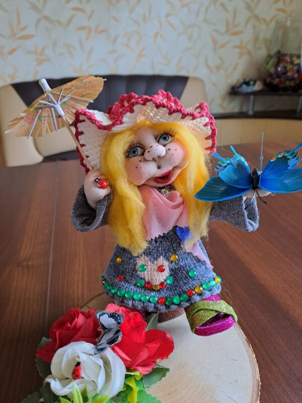 Handmade Rag doll a lonely lady walking