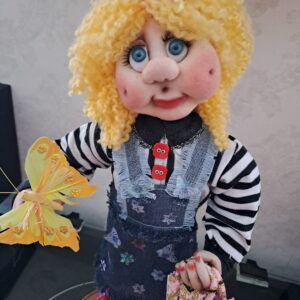 Handmade Rag doll The blonde is shopping