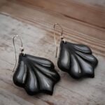 Dark Porcelain Flower Earrings