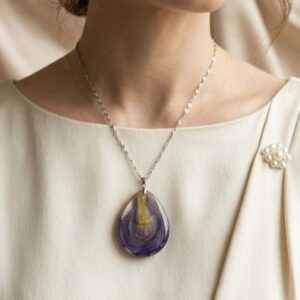 Preserved Iris Petal Necklace