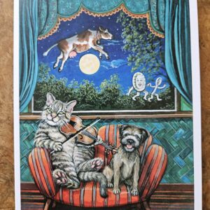 "Hey Diddle Diddle" Art Greeting Card by Lynn Bennett-Usher