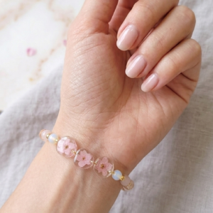 Forget-Me-Not Keepsake Bracelet with Rose Quartz & Opalite